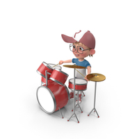 Cartoon Boy Harry Playing Drums PNG & PSD Images