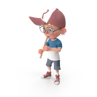 Cartoon Boy Harry Playing Flute PNG & PSD Images