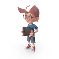 Cartoon Boy Harry Playing Accordion PNG & PSD Images