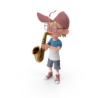 Cartoon Boy Harry Playing Saxophone PNG & PSD Images