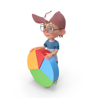 Cartoon Boy Harry With Pie Chart PNG & PSD Images