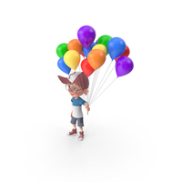 Cartoon Boy Harry Holding Balloons PNG & PSD Images