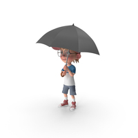 Cartoon Boy Harry Holding Umbrella PNG & PSD Images