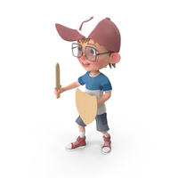 Cartoon Boy Harry Holding Sword And Shield PNG & PSD Images