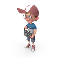 Cartoon Boy Harry Using Clapboard PNG & PSD Images