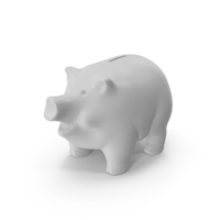 White Piggy Bank PNG & PSD Images