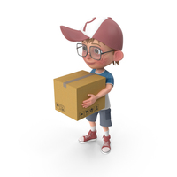 Cartoon Boy Harry Delivering A Box PNG & PSD Images
