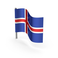 Iceland Cartoon Flag PNG & PSD Images