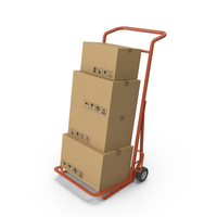 Hand Truck With Boxes PNG & PSD Images