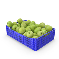 Apples Granny Smith in Plastic Crate PNG & PSD Images