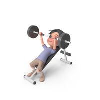 Cartoon Boy Jack Lifting Barbell PNG & PSD Images
