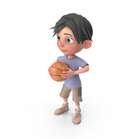 Cartoon Boy Jack Playing Basketball PNG & PSD Images