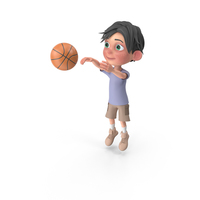 Cartoon Boy Jack Playing Basketball PNG & PSD Images