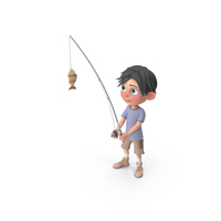 Cartoon Boy Jack Fishing PNG & PSD Images
