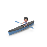 Cartoon Boy Jack Kayaking PNG & PSD Images