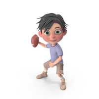 Cartoon Boy Jack Playing Rugby PNG & PSD Images