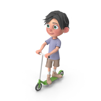 Cartoon Boy Jack Riding Scooter PNG & PSD Images