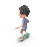 Cartoon Boy Jack Riding Skateboard PNG & PSD Images