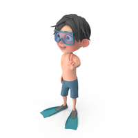 Cartoon Boy Jack in Swim Suit PNG & PSD Images