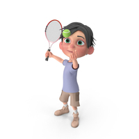 Cartoon Boy Jack Playing Tennis PNG & PSD Images