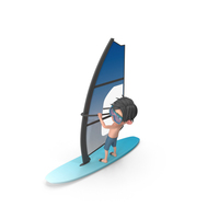 Cartoon Boy Jack Windsurfing PNG & PSD Images