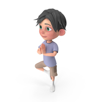 Cartoon Boy Jack Doing Yoga PNG & PSD Images