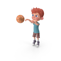 Cartoon Boy Charlie Playing Basketball PNG & PSD Images