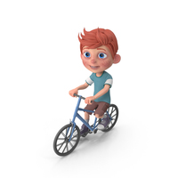 Cartoon Boy Charlie Riding Bicycle PNG & PSD Images