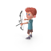 Cartoon Boy Charlie Using Bow PNG & PSD Images