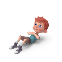 Cartoon Boy Charlie Doing Crunches PNG & PSD Images