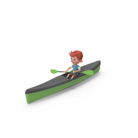 Cartoon Boy Charlie Kayaking PNG & PSD Images