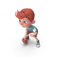 Cartoon Boy Charlie Playing Football PNG & PSD Images