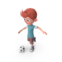 Cartoon Boy Charlie Playing Soccer PNG & PSD Images