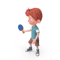 Cartoon Boy Charlie Playing Table Tennis PNG & PSD Images