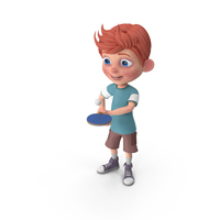 Cartoon Boy Charlie Playing Table Tennis PNG & PSD Images