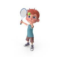 Cartoon Boy Charlie Playing Tennis PNG & PSD Images