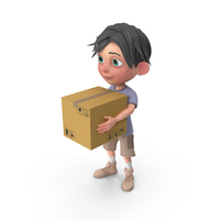 Cartoon Boy Jack Carrying A Box PNG & PSD Images