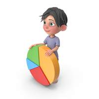 Cartoon Boy Jack Holding Pie Chart PNG & PSD Images