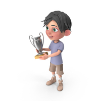 Cartoon Boy Jack Holding Trophy Cup PNG & PSD Images