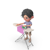 Cartoon Boy Jack Ironing PNG & PSD Images