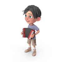 Cartoon Boy Jack Playing Accordion PNG & PSD Images