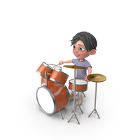 Cartoon Boy Jack Playing Drums PNG & PSD Images