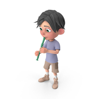 Cartoon Boy Jack Playing Recorder PNG & PSD Images