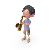 Cartoon Boy Jack Playing Saxophone PNG & PSD Images