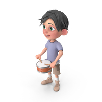 Cartoon Boy Jack Playing Snare Drum PNG & PSD Images