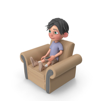 Cartoon Boy Jack Sitting On Armchair PNG & PSD Images