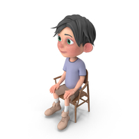 Cartoon Boy Jack Sitting On Chair PNG & PSD Images