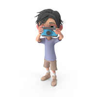 Cartoon Boy Jack Taking A Photo PNG & PSD Images