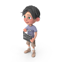 Cartoon Boy Jack Using Clapboard PNG & PSD Images