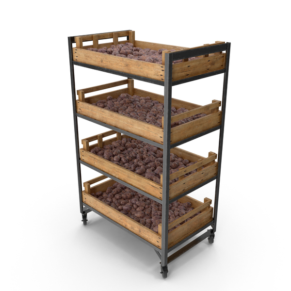 Shelf With Purple Potatoes PNG & PSD Images